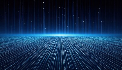 Poster - Digital light beams creating futuristic horizons virtual space abstract visuals digital environment wide viewpoint innovation concept