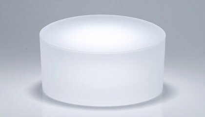 Poster - Illuminated white cylinder displaying modern design in minimalist studio setting focus on shape and texture