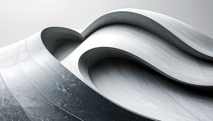 Poster - Dynamic architectural waves modern building abstract design urban environment aerial view contemporary concept