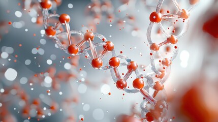 Poster - Abstract close-up of colorful DNA strand showcasing genetic structure and molecular beauty.