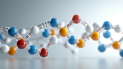 Poster - Close-up of colorful DNA strands showcasing intricate molecular structure.