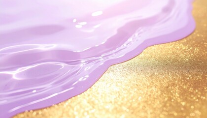 Poster - Fluid art creation vibrant purple and gold texture studio setting abstract artwork close-up perspective contemporary style