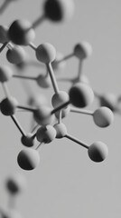 Aufkleber - Abstract molecular structure rendering representing science research and development in a monochrome style close up shot