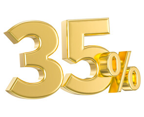 Leinwandbilder - Number 35 Percent Gold 3D Render