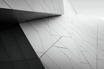 Poster - Modern Architectural Lines: An evocative study in minimalist design, where geometric forms and shadow interplay, creating a sleek and abstract composition of architectural detail. 