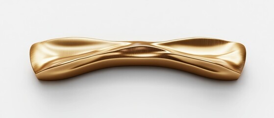 Poster - Golden Abstract Sculpture Minimalist Style on White Background Modern Art Object Still Life Studio Shot