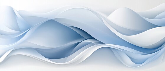 Poster - Abstract blue and white wave design with smooth flowing lines and elegant curves for modern backgrounds