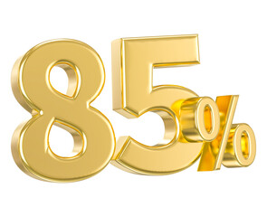 Leinwandbilder - Number 85 Percent Gold 3D Render