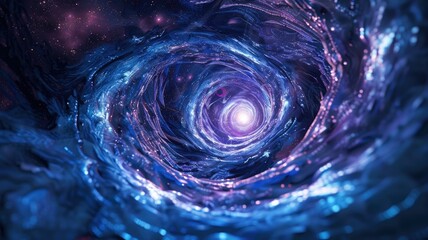Poster - An abstract composition featuring a deep blue spiral pattern that evokes a sense of space. This vibrant design captures a cosmic essence and imaginative depth.