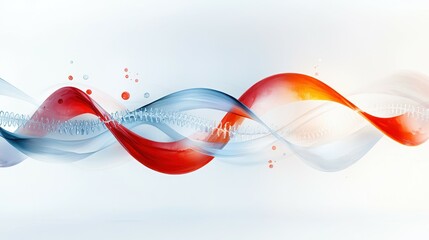 Poster - Abstract wave design in red and blue hues with a flowing, dynamic feel.