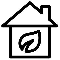 Poster - Green House with Leaf Logo Symbolizing Eco Friendly Living