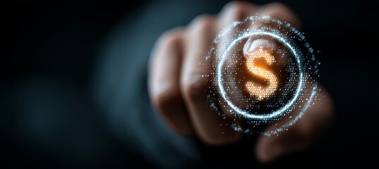 Aufkleber - Virtual dollar icon. Business digital currency online payment transaction. Generative AI technology.	
