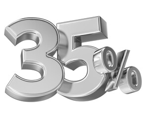 Leinwandbilder - Number 35 Percent Silver 3D render