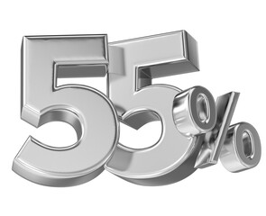 Leinwandbilder - Number 55 Percent Silver 3D render