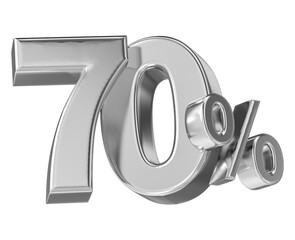 Leinwandbilder - Number 70 Percent Silver 3D render