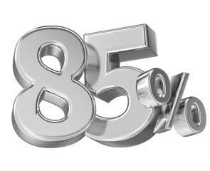 Leinwandbilder - Number 85 Percent Silver 3D render