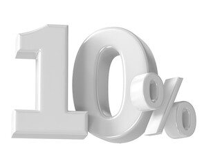 Leinwandbilder - 10 Percent Number 3D Render