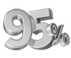 Leinwandbilder - Number 95 Percent Silver 3D render