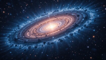 Wall Mural - A spectacular, cosmic galaxy formation in deep space.