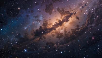 Wall Mural - Cosmic nebulae, celestial formations, and scattered stars.