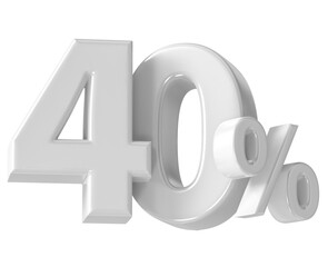 Leinwandbilder - 40 Percent Number 3D Render