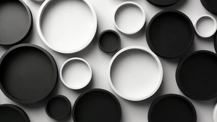 Poster - Decorative arrangement of circular shapes in contrasting colors on a textured surface
