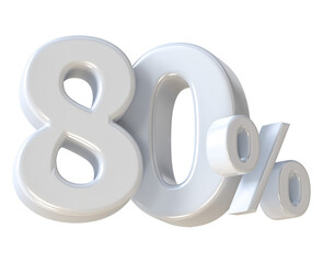 Leinwandbilder - 80 Percent Number 3D Render