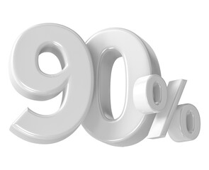 Leinwandbilder - 90 Percent Number 3D Render
