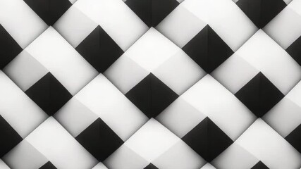 Poster - Dynamic black and white geometric pattern with three-dimensional effect for creative backgrounds