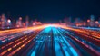 © pkproject - Blurred glowing city lights in the distance at night