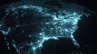 © Sarawut - Glowing blue data threads crossing the USA map in neural network patterns, faintly lighting up against a dark satellite view backdrop.