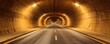 © เด็กชาย นุ่มนิ่ม - Construction infrastructure tunnel progress concept. Empty tunnel with illuminated walls and a straight road ahead.