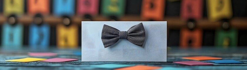 Poster - Back to School Concept A Blank Gift Card with a Bow