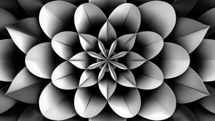 Poster - Elegant black and white floral pattern with intricate shapes and textures displayed in beautiful 4k resolution