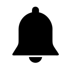 Poster - Simple bell icon, isolated, notification symbol, for app design