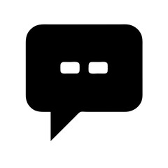 Poster - Black chat box icon, communication symbol, for app design