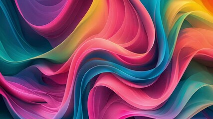 Poster - Vibrant waves of color flow gently together in a dynamic abstract composition showcasing artistic creativity