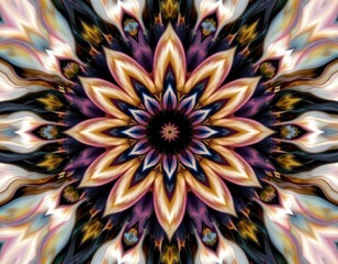 Poster - create a symmetrical fractal flower design in digital art for photo use