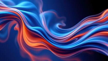 Poster - abstract, blue, flowing background, subject at top, copy space, optimized for photo use.