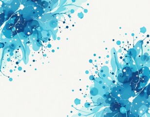 Poster - create a captivating watercolor splatter background design with blue and sparkling teal tones