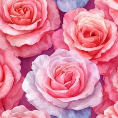 Poster - Seamless floral pattern made of beautiful pink roses creating a romantic and elegant design