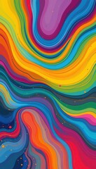 Poster - a colorful background illustration, place the subject at the top of the image, with copy space below.