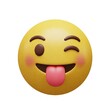 © Silmara - studio quality photo of winking emoji with tongue out, playful expression, ultra clear textures, vivid contrast, soft highlights, seamless white background, extremely sharp focus