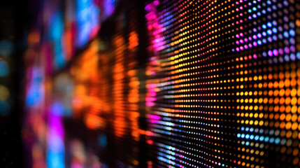 Poster - Led display screen texture background colorful lights digital panel technology abstract bright glowing vibrant