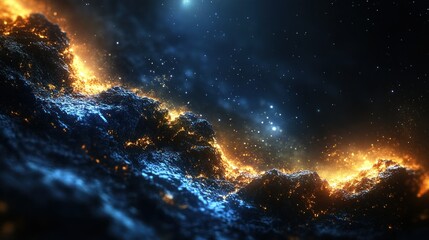 fiery cosmic landscape