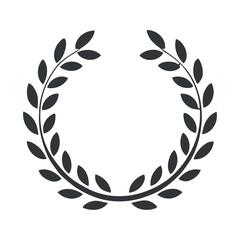 Poster - Simple Black and White Laurel Wreath Design Element