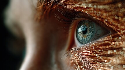 technology style whit net glowing wave,glowing line glow wave,glow line , mature woman eyes