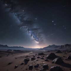 Wall Mural - Vast, star-studded night sky; cosmic dust sparkles ,  Milky Way,  wallpaper