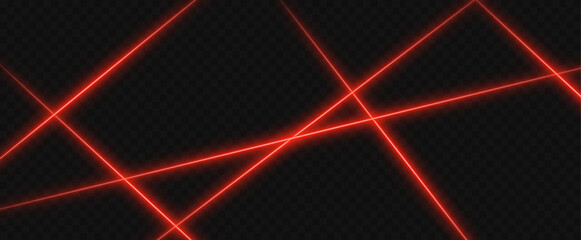 Wall Mural - intersecting red horizontal laser streak with soft glow and lens flare. bright radiant line on black