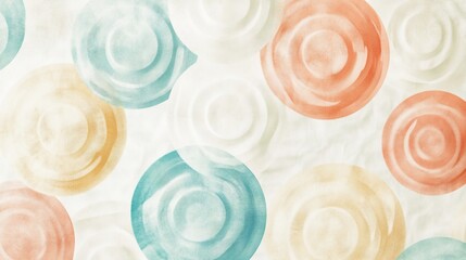 Wall Mural - pastel-colored circles on textured background.